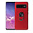 Ultra-thin Silicone Gel Soft Case Cover with Magnetic Finger Ring Stand T07 for Samsung Galaxy S10 5G Red