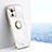 Ultra-thin Silicone Gel Soft Case Cover with Magnetic Finger Ring Stand T07 for Xiaomi Mi 11 5G White