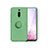 Ultra-thin Silicone Gel Soft Case Cover with Magnetic Finger Ring Stand T07 for Xiaomi Redmi K20 Green