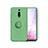 Ultra-thin Silicone Gel Soft Case Cover with Magnetic Finger Ring Stand T07 for Xiaomi Redmi K20 Pro Green