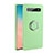 Ultra-thin Silicone Gel Soft Case Cover with Magnetic Finger Ring Stand T08 for Samsung Galaxy S10 Plus Green