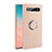 Ultra-thin Silicone Gel Soft Case Cover with Magnetic Finger Ring Stand T08 for Samsung Galaxy S10 Plus Pink