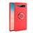 Ultra-thin Silicone Gel Soft Case Cover with Magnetic Finger Ring Stand T08 for Samsung Galaxy S10 Plus Red