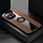 Ultra-thin Silicone Gel Soft Case Cover with Magnetic Finger Ring Stand T08 for Xiaomi Mi 11 5G Brown
