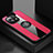 Ultra-thin Silicone Gel Soft Case Cover with Magnetic Finger Ring Stand T08 for Xiaomi Mi 11 5G Red