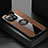 Ultra-thin Silicone Gel Soft Case Cover with Magnetic Finger Ring Stand T08 for Xiaomi Mi 11 Lite 4G Brown