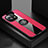 Ultra-thin Silicone Gel Soft Case Cover with Magnetic Finger Ring Stand T08 for Xiaomi Mi 11 Lite 4G Red