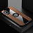 Ultra-thin Silicone Gel Soft Case Cover with Magnetic Finger Ring Stand X01L for OnePlus Nord N200 5G Brown