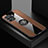 Ultra-thin Silicone Gel Soft Case Cover with Magnetic Finger Ring Stand X01L for Oppo F19 Pro Brown