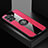 Ultra-thin Silicone Gel Soft Case Cover with Magnetic Finger Ring Stand X01L for Oppo F19 Pro Red