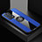 Ultra-thin Silicone Gel Soft Case Cover with Magnetic Finger Ring Stand X01L for Oppo Reno6 Pro 5G Blue