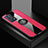 Ultra-thin Silicone Gel Soft Case Cover with Magnetic Finger Ring Stand X01L for Oppo Reno6 Pro+ Plus 5G Red