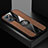 Ultra-thin Silicone Gel Soft Case Cover with Magnetic Finger Ring Stand X01L for Oppo Reno7 5G Brown