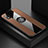 Ultra-thin Silicone Gel Soft Case Cover with Magnetic Finger Ring Stand X01L for Samsung Galaxy A01 Core Brown