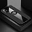 Ultra-thin Silicone Gel Soft Case Cover with Magnetic Finger Ring Stand X01L for Samsung Galaxy A51 4G Black