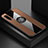 Ultra-thin Silicone Gel Soft Case Cover with Magnetic Finger Ring Stand X01L for Samsung Galaxy A90 5G Brown