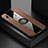 Ultra-thin Silicone Gel Soft Case Cover with Magnetic Finger Ring Stand X01L for Samsung Galaxy M10S Brown