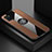 Ultra-thin Silicone Gel Soft Case Cover with Magnetic Finger Ring Stand X01L for Samsung Galaxy M60s Brown