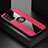 Ultra-thin Silicone Gel Soft Case Cover with Magnetic Finger Ring Stand X01L for Samsung Galaxy Note 20 5G Red