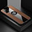 Ultra-thin Silicone Gel Soft Case Cover with Magnetic Finger Ring Stand X01L for Samsung Galaxy S20 5G Brown