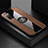 Ultra-thin Silicone Gel Soft Case Cover with Magnetic Finger Ring Stand X01L for Samsung Galaxy S20 FE 5G Brown