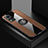 Ultra-thin Silicone Gel Soft Case Cover with Magnetic Finger Ring Stand X01L for Vivo X60 Pro 5G Brown