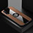 Ultra-thin Silicone Gel Soft Case Cover with Magnetic Finger Ring Stand X01L for Vivo Y11s Brown