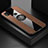 Ultra-thin Silicone Gel Soft Case Cover with Magnetic Finger Ring Stand X01L for Xiaomi Redmi 9 India Brown