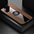 Ultra-thin Silicone Gel Soft Case Cover with Magnetic Finger Ring Stand X02L for Samsung Galaxy A02s Brown