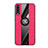 Ultra-thin Silicone Gel Soft Case Cover with Magnetic Finger Ring Stand X02L for Samsung Galaxy A70 Red