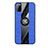 Ultra-thin Silicone Gel Soft Case Cover with Magnetic Finger Ring Stand X02L for Samsung Galaxy M21 Blue