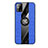 Ultra-thin Silicone Gel Soft Case Cover with Magnetic Finger Ring Stand X02L for Samsung Galaxy M31 Blue