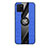 Ultra-thin Silicone Gel Soft Case Cover with Magnetic Finger Ring Stand X02L for Samsung Galaxy M60s Blue