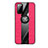 Ultra-thin Silicone Gel Soft Case Cover with Magnetic Finger Ring Stand X02L for Samsung Galaxy S20 5G Red
