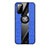 Ultra-thin Silicone Gel Soft Case Cover with Magnetic Finger Ring Stand X02L for Samsung Galaxy S20 Blue