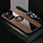 Ultra-thin Silicone Gel Soft Case Cover with Magnetic Finger Ring Stand X03L for Oppo A78 5G Brown