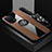 Ultra-thin Silicone Gel Soft Case Cover with Magnetic Finger Ring Stand X03L for Oppo Find X5 Pro 5G Brown
