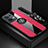 Ultra-thin Silicone Gel Soft Case Cover with Magnetic Finger Ring Stand X03L for Oppo Reno8 5G Red
