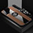 Ultra-thin Silicone Gel Soft Case Cover with Magnetic Finger Ring Stand X03L for Vivo V21s 5G Brown