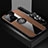 Ultra-thin Silicone Gel Soft Case Cover with Magnetic Finger Ring Stand X03L for Vivo V25 5G Brown