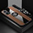 Ultra-thin Silicone Gel Soft Case Cover with Magnetic Finger Ring Stand X03L for Xiaomi Redmi Note 11E 5G Brown