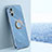 Ultra-thin Silicone Gel Soft Case Cover with Magnetic Finger Ring Stand XL1 for OnePlus Nord N20 5G Blue