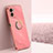 Ultra-thin Silicone Gel Soft Case Cover with Magnetic Finger Ring Stand XL1 for OnePlus Nord N20 SE Hot Pink