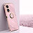 Ultra-thin Silicone Gel Soft Case Cover with Magnetic Finger Ring Stand XL1 for Oppo A58x 5G