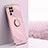 Ultra-thin Silicone Gel Soft Case Cover with Magnetic Finger Ring Stand XL1 for Oppo F19 Pro
