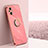 Ultra-thin Silicone Gel Soft Case Cover with Magnetic Finger Ring Stand XL1 for Oppo F21s Pro 5G Hot Pink