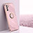 Ultra-thin Silicone Gel Soft Case Cover with Magnetic Finger Ring Stand XL1 for Oppo Reno6 5G