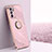 Ultra-thin Silicone Gel Soft Case Cover with Magnetic Finger Ring Stand XL1 for Oppo Reno6 Z 5G