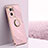 Ultra-thin Silicone Gel Soft Case Cover with Magnetic Finger Ring Stand XL1 for Oppo Reno7 Pro 5G Pink