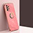 Ultra-thin Silicone Gel Soft Case Cover with Magnetic Finger Ring Stand XL1 for Samsung Galaxy A33 5G Hot Pink